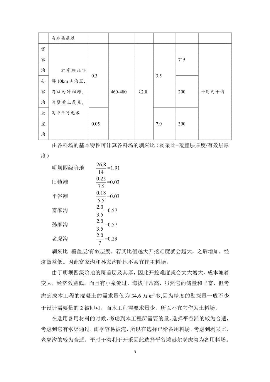 施工组织设计课程设计--水利工程施工与组织管理_第5页