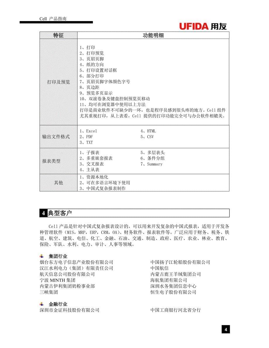 用友华表Cell报表开发工具控件要点简介_第5页