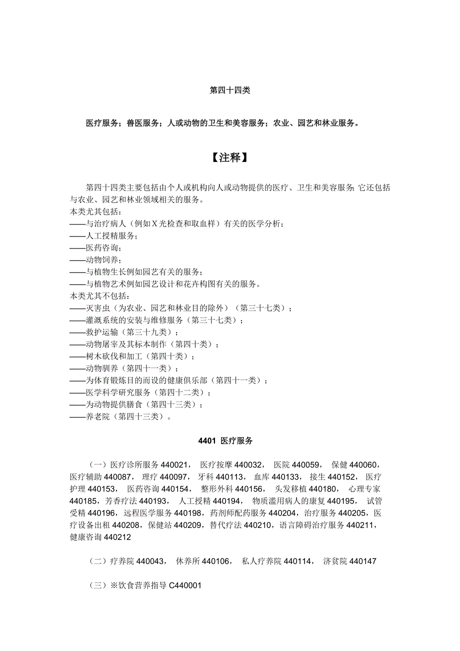 商标注册分类第四十四类_第1页