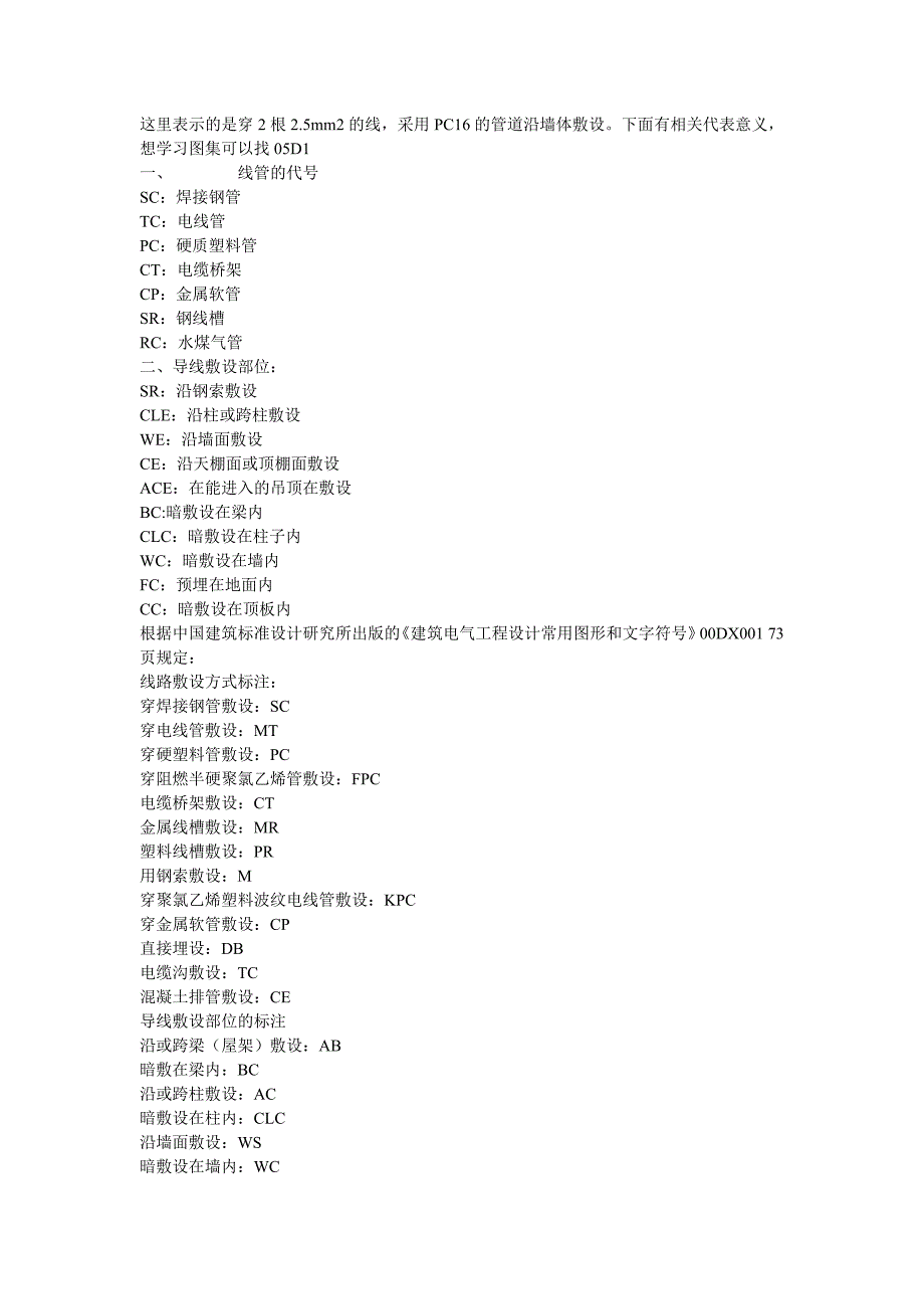 电气管线敷设字母说明_第1页