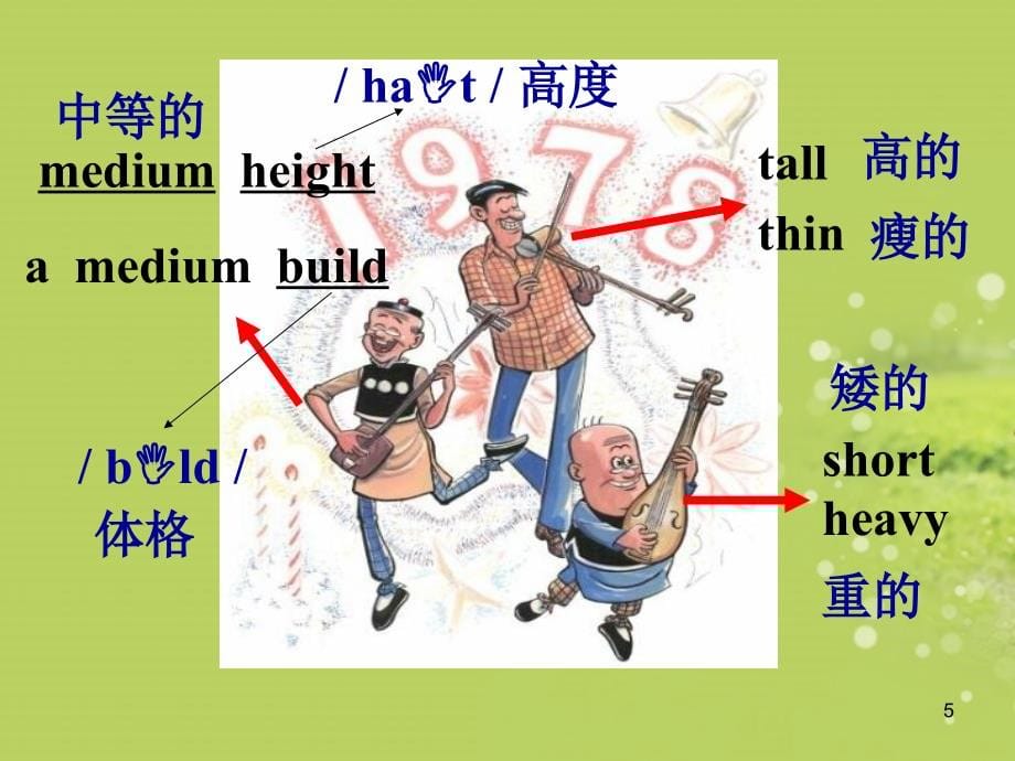 七年级英语下册《Unit9_What_does_he_look_like_Section_A》课件_(新版)人教新目标版_第5页