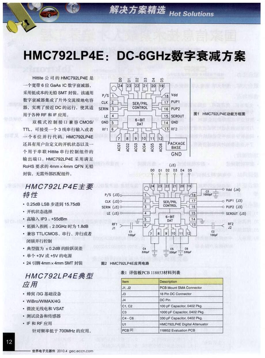 HMC792LP4E：DC-6GHz数字衰减方案_第1页