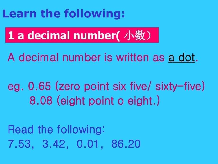 七年级英语The world of numbers课件1_第5页