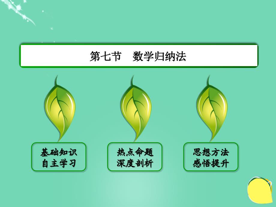 2017届高考数学大一轮总复习 第六章 不等式、推理与证明 67 数学归纳法课件 理_第2页