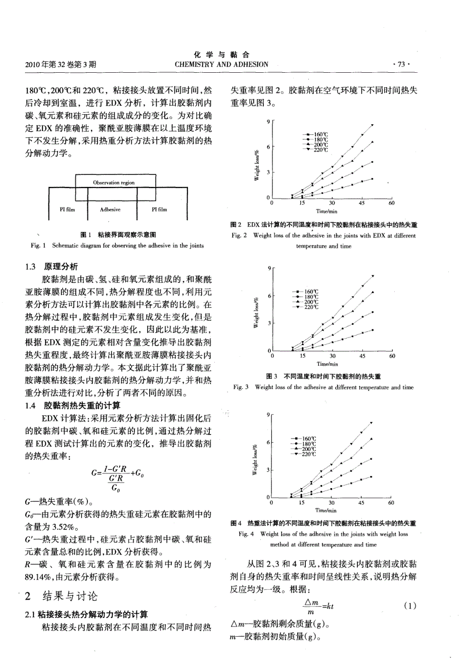 聚酰亚胺薄膜粘接接头内胶黏剂热分解动力学的计算_第2页