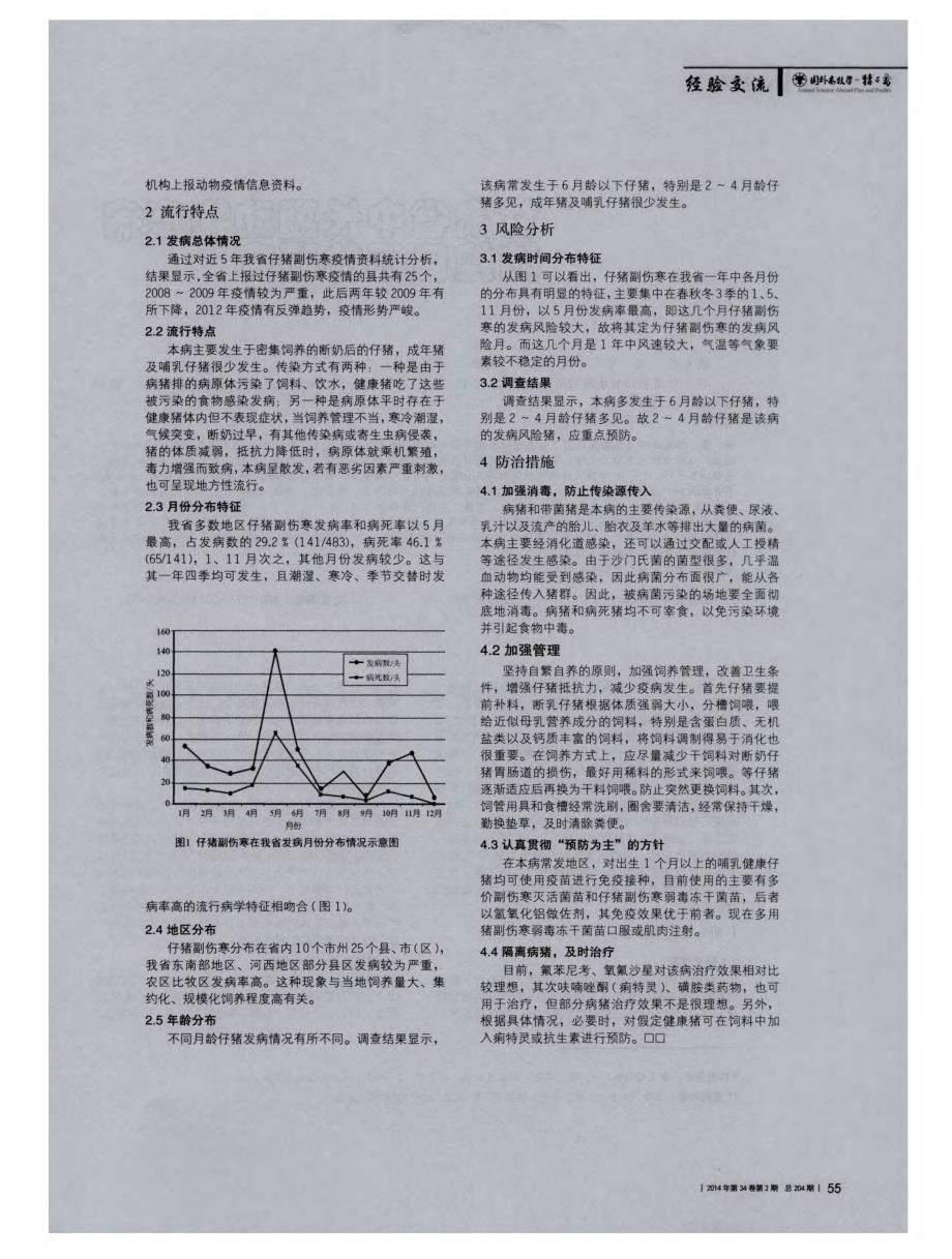 甘肃省仔猪副伤寒流行特点及风险分析_第2页