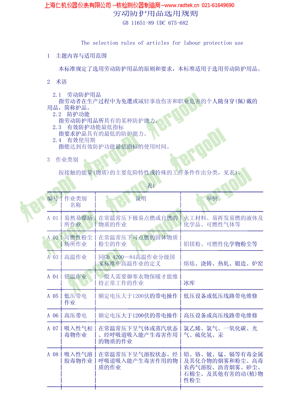 劳动防护用品选用规则_第1页