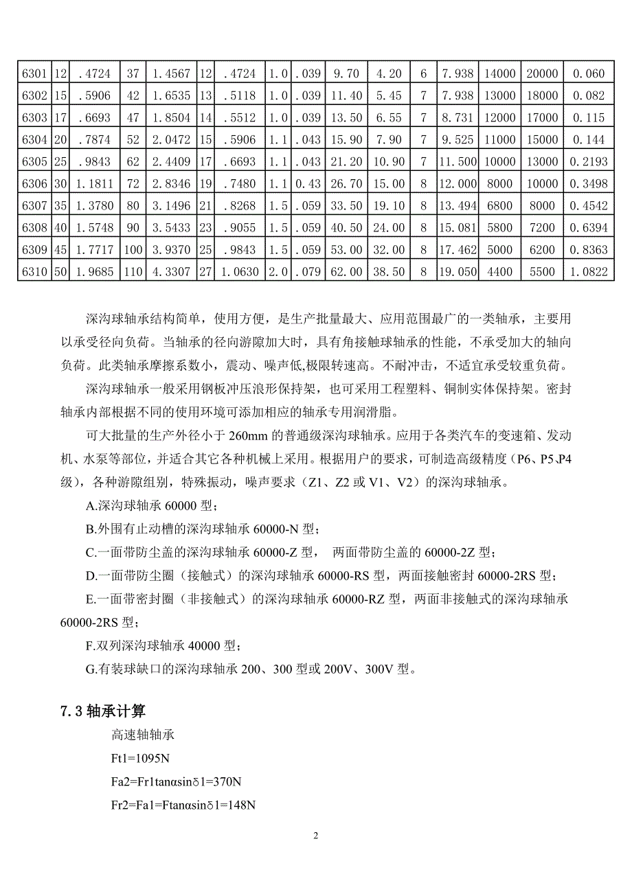 机械设计课程设计  轴承及设计及校核_第2页