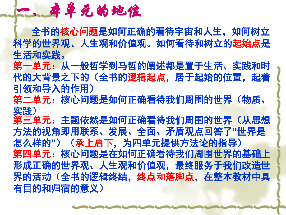 广东省东莞市东城高级中学高中政治必修四课件生活与哲学第四单元教材分析 _第3页