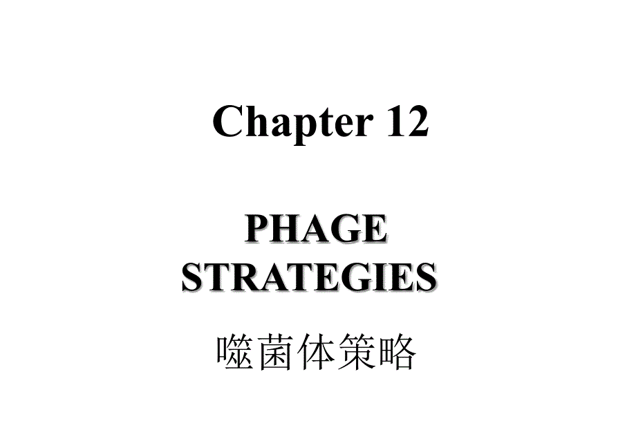 基础分子生物学Chapter12噬菌体策略_第1页