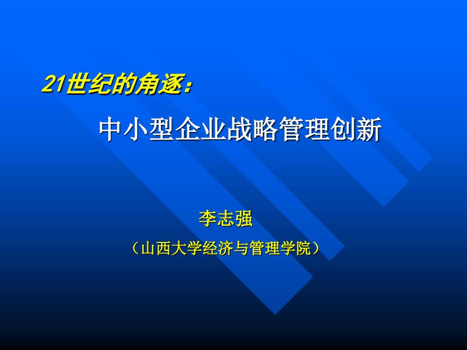 21世纪的角逐：中小型企业战略管理创新_第1页