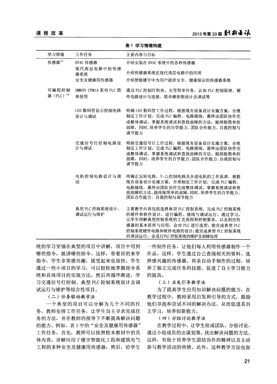 高职“传感器与PLC”课程改革与实践_第2页