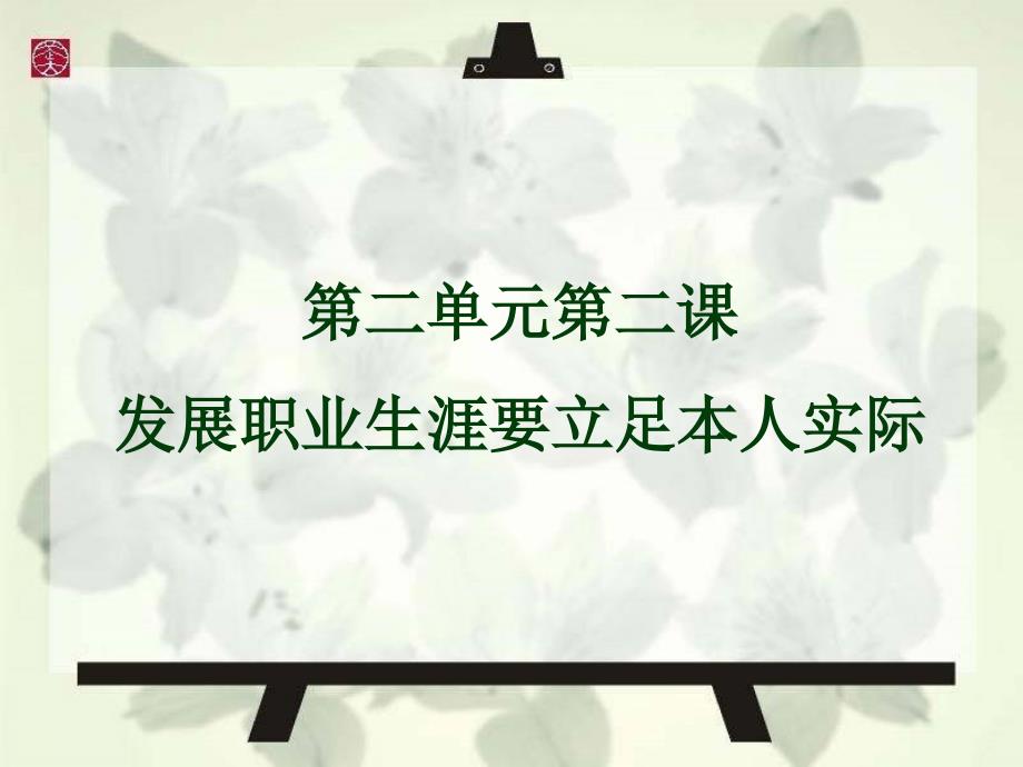 第二单元-第二课发展职业生涯要立足本人实际课件_第1页