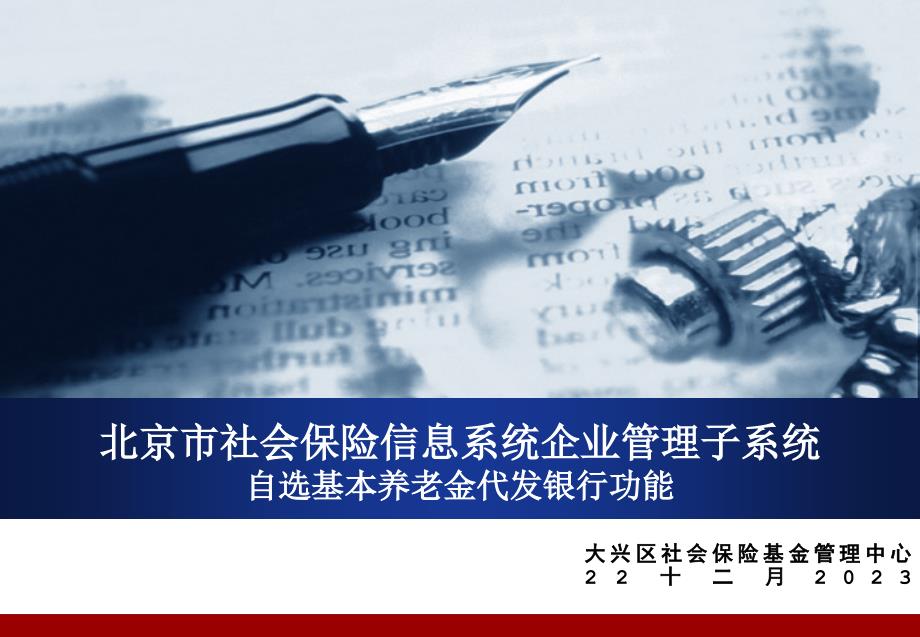 北京市社会保险信息系统企业管理子系统自选基本养老金代发_第1页