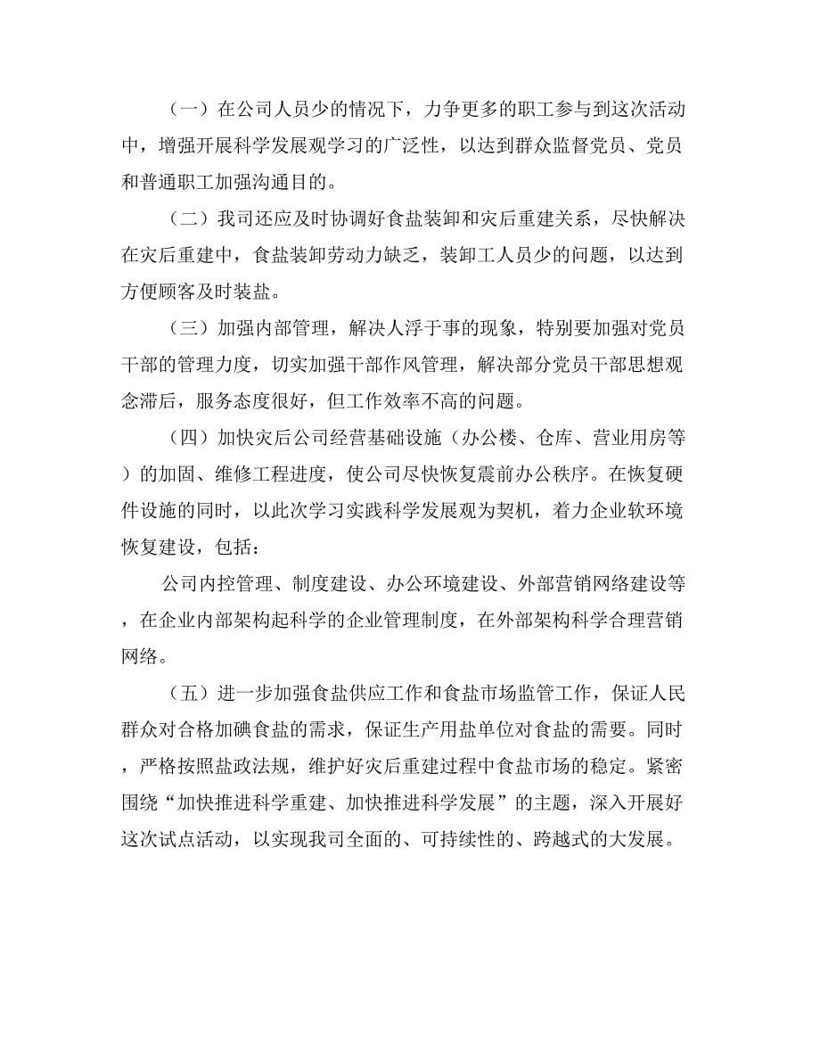 盐业公司科学发展观学习调研阶段工作总结_第5页