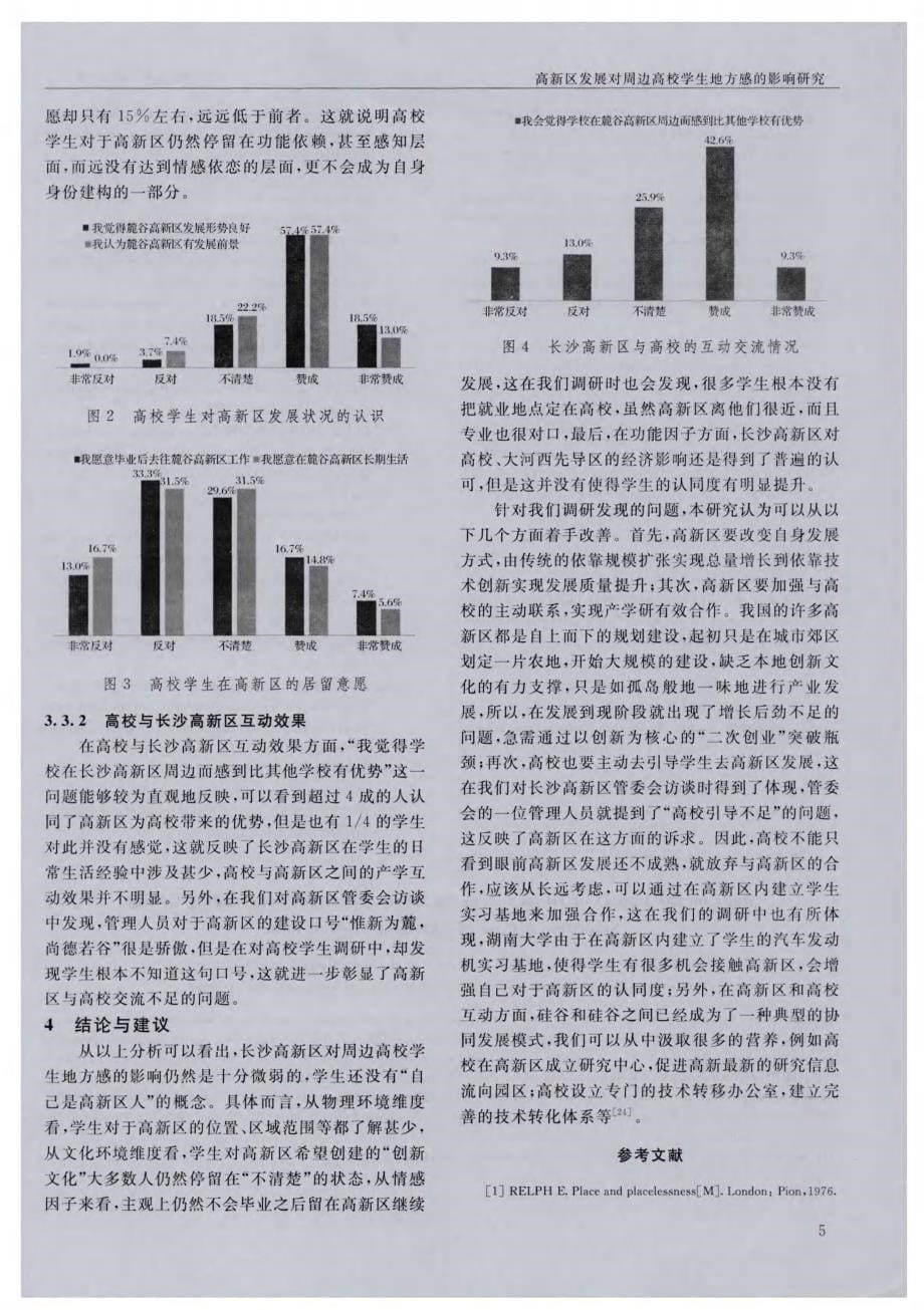 高新区发展对周边高校学生地方感的影响研究-以长沙高新区为例_第5页