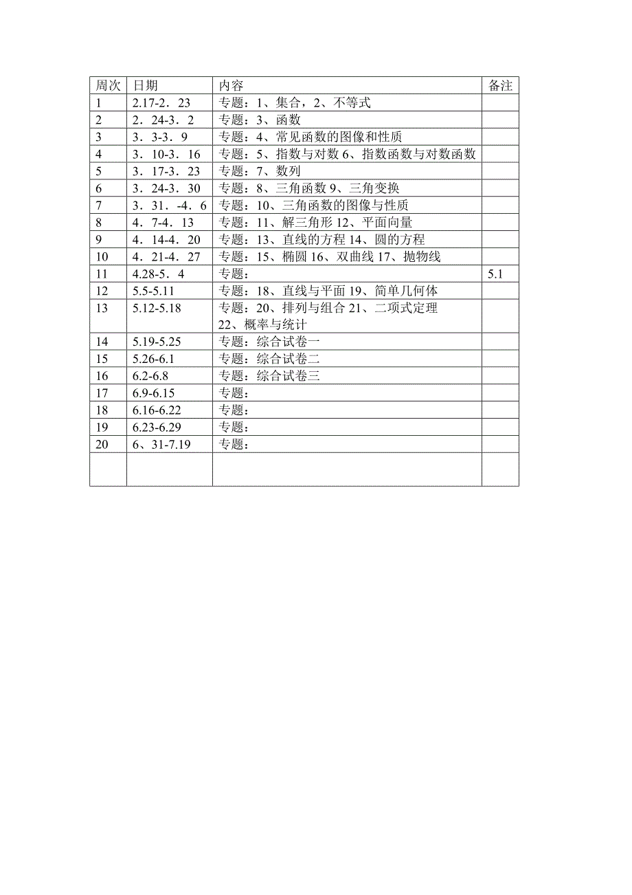 高中三数学学科工作计划_第2页