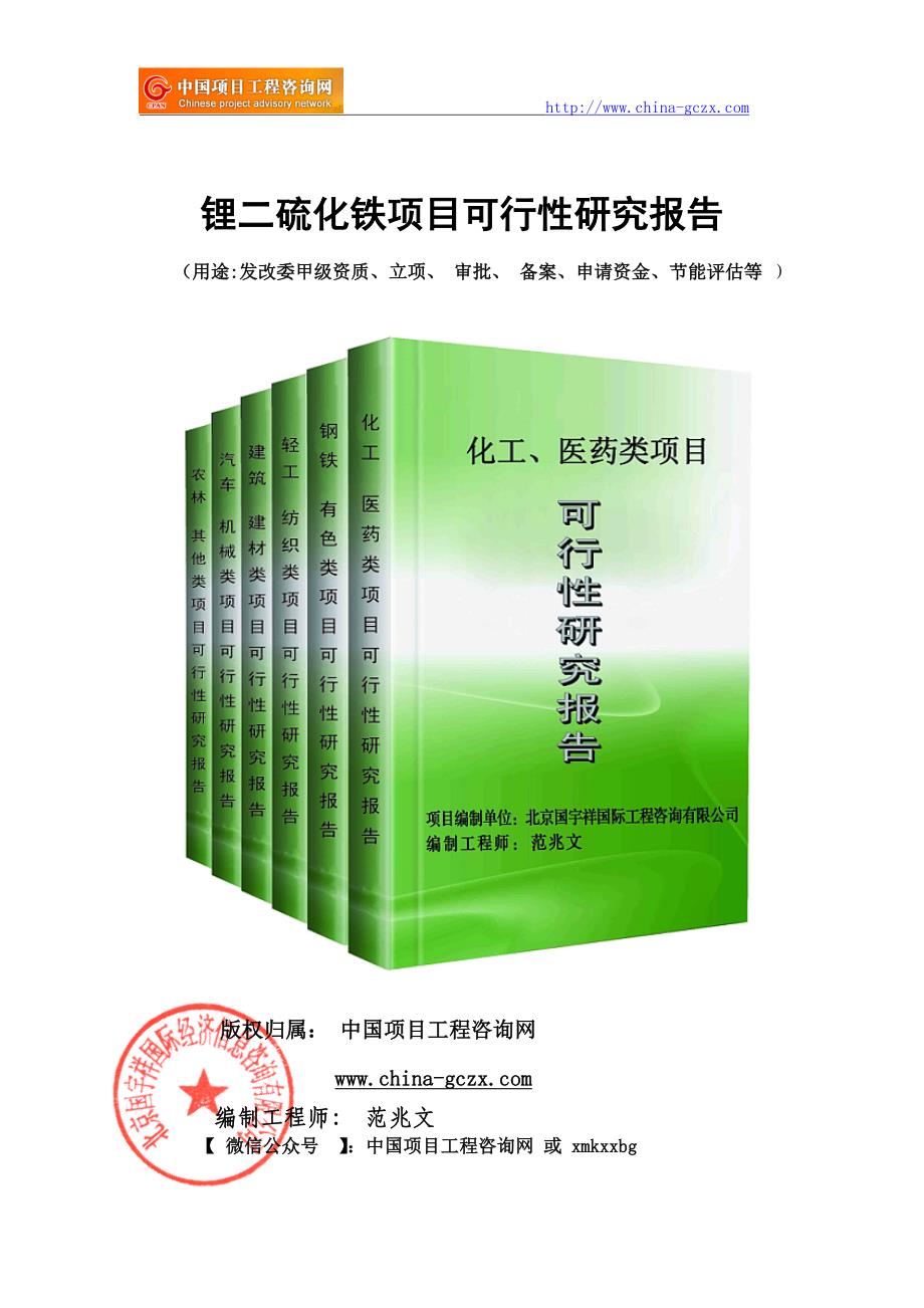 锂二硫化铁项目可行性研究报告（立项备案新版=）_第1页