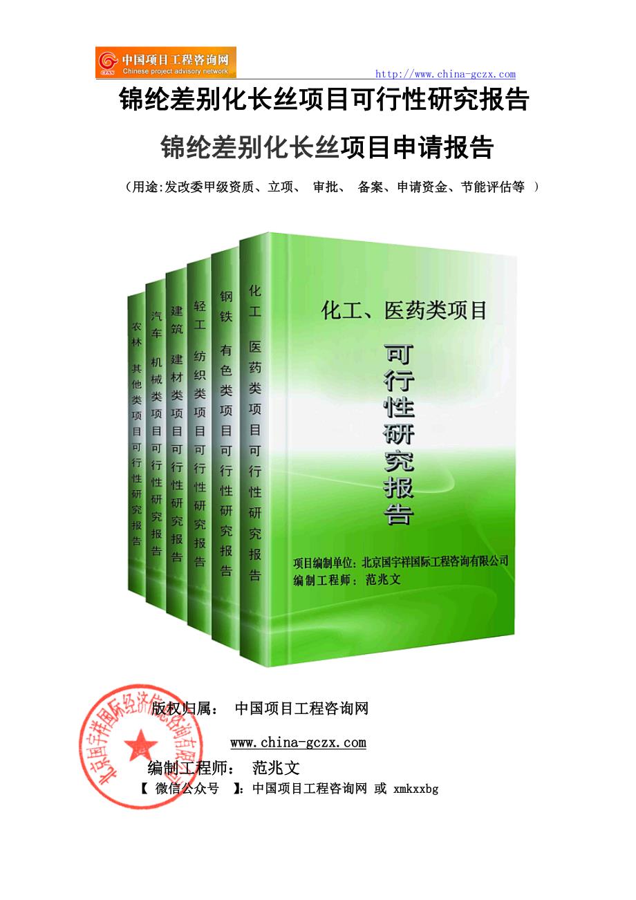 锦纶差别化长丝项目可行性研究报告（立项备案新版-）_第1页