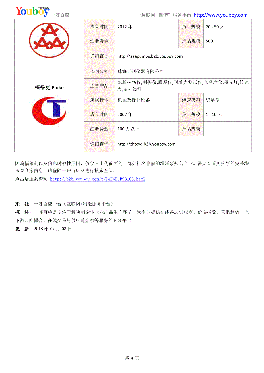 全国增压泵行业知名企业大全-增压泵供应商及品牌介绍2018.07_第4页