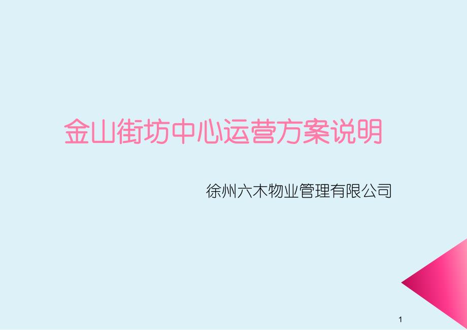 金山街坊中心综合运营方案说明_第1页