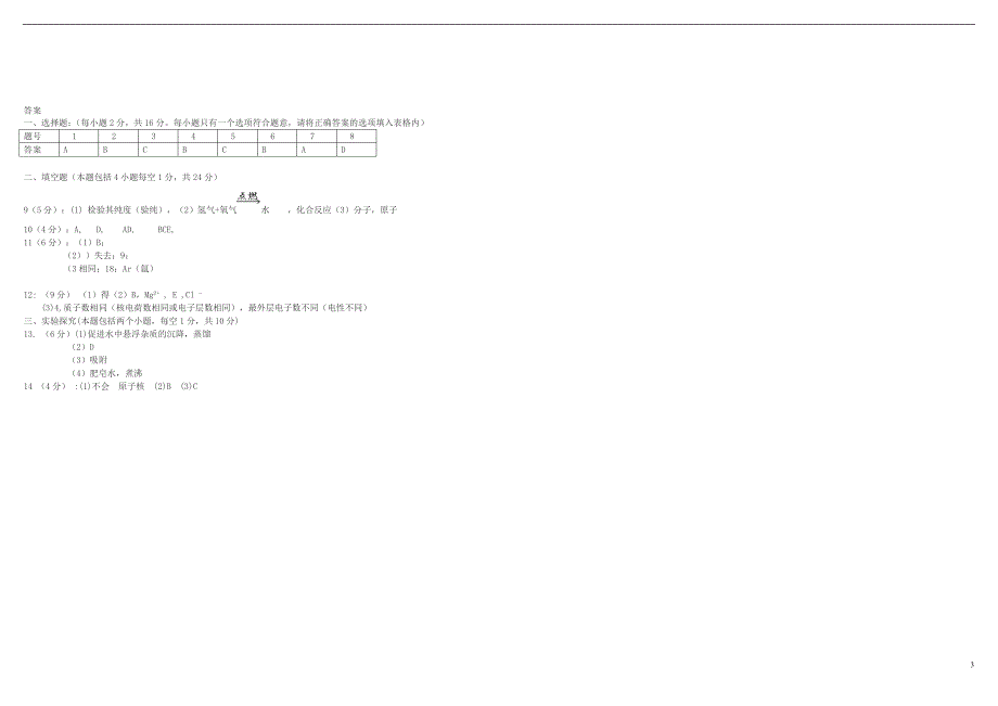 九年级化学上册第1-2单元测鲁教版_第3页