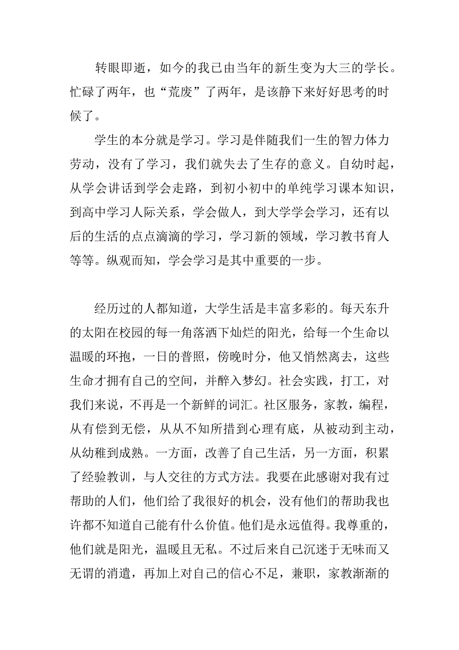 大学生个人工作总结两篇_第3页