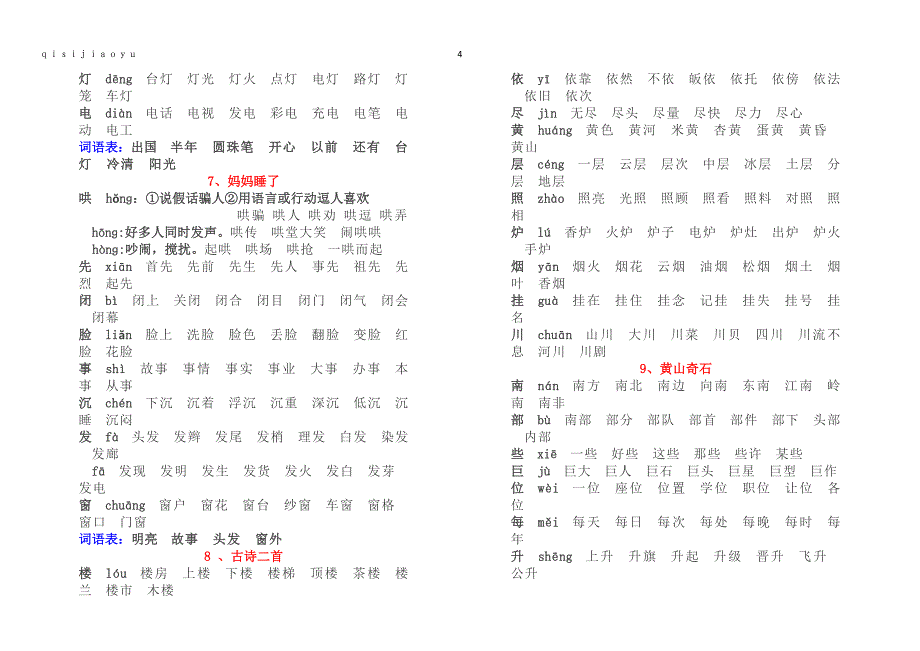 2018年二年级人教版生字组词扩词-(最新))_第4页