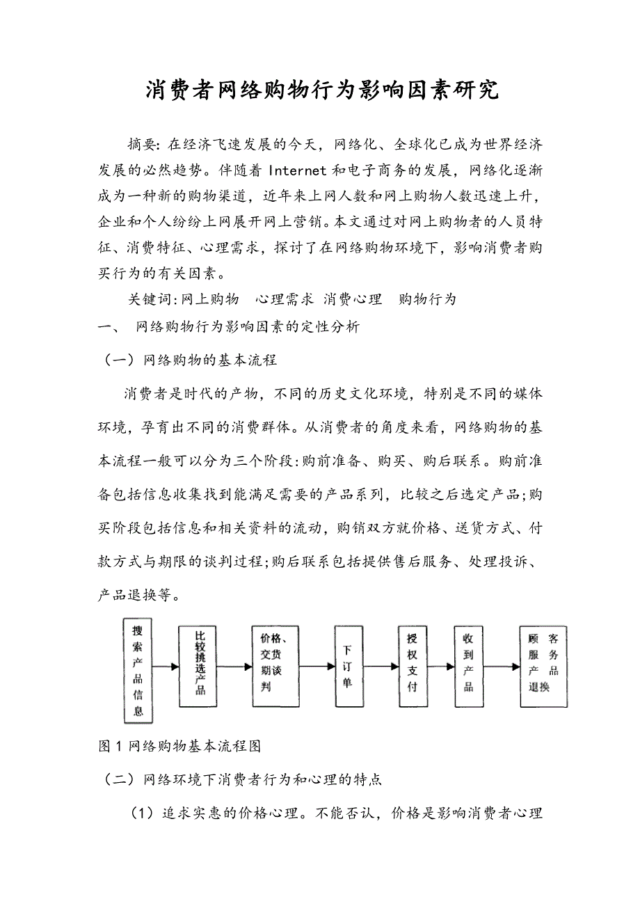 消费者网络购物行为影响因素研究_第1页