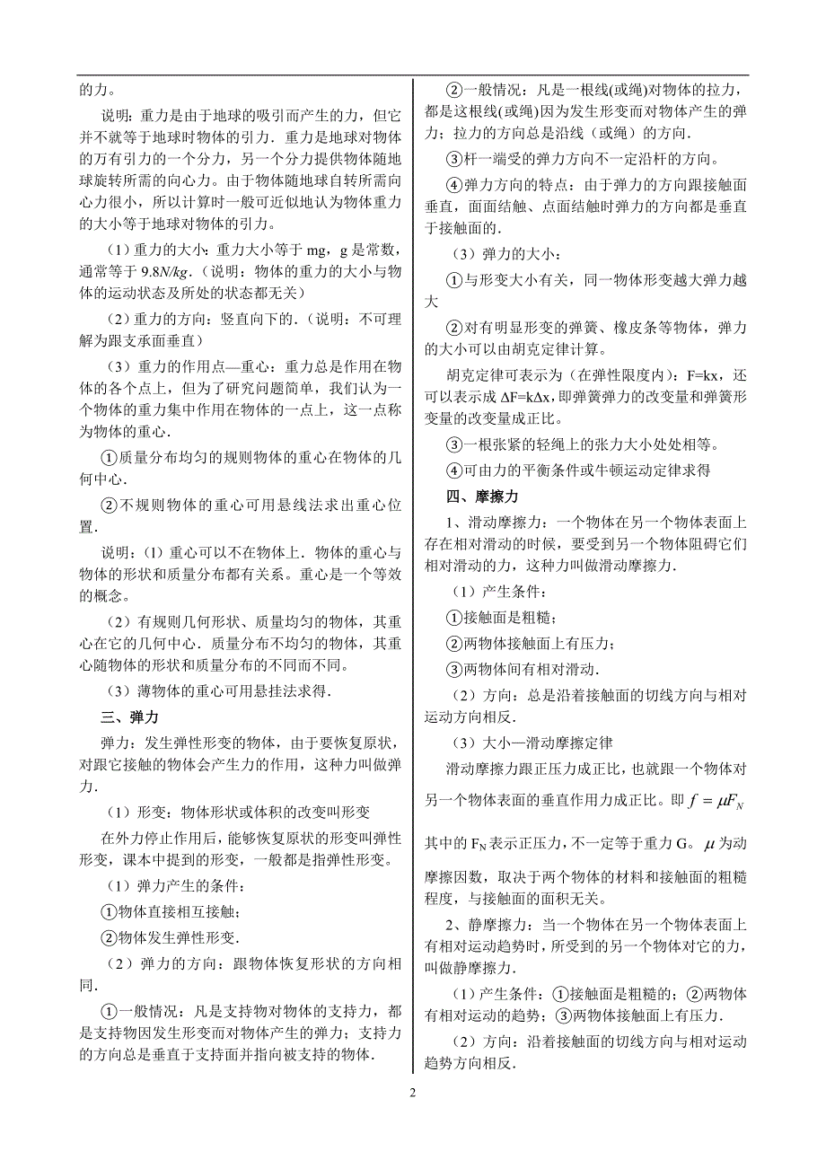 高考第一轮复习之2-力  物体的平衡汇总_第2页