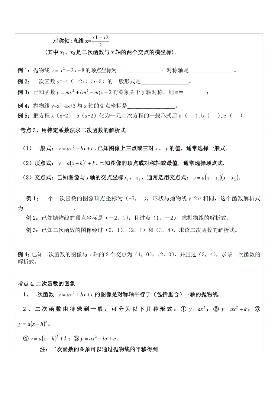 二次函数一对一辅导讲义_第2页