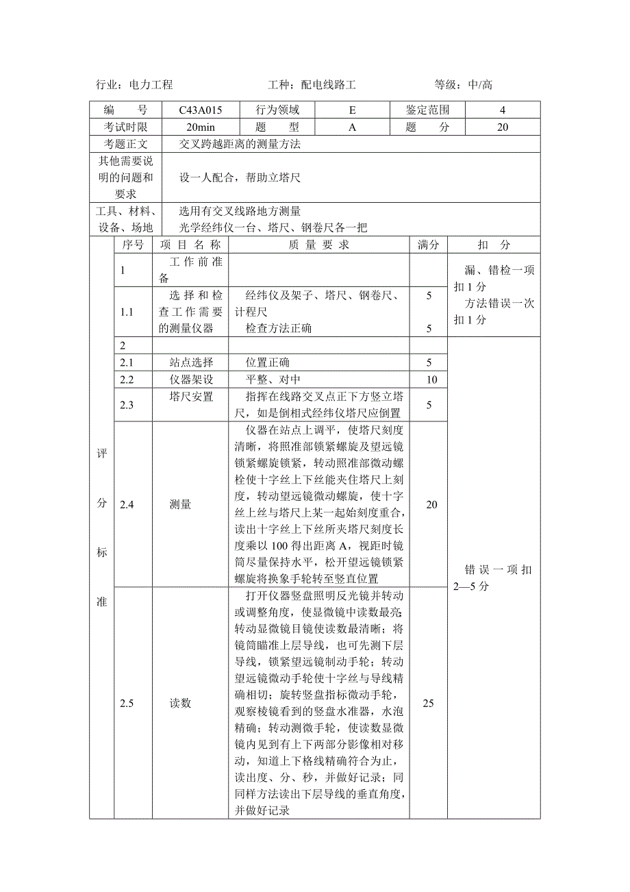 交叉跨越距离的测量方法_第1页