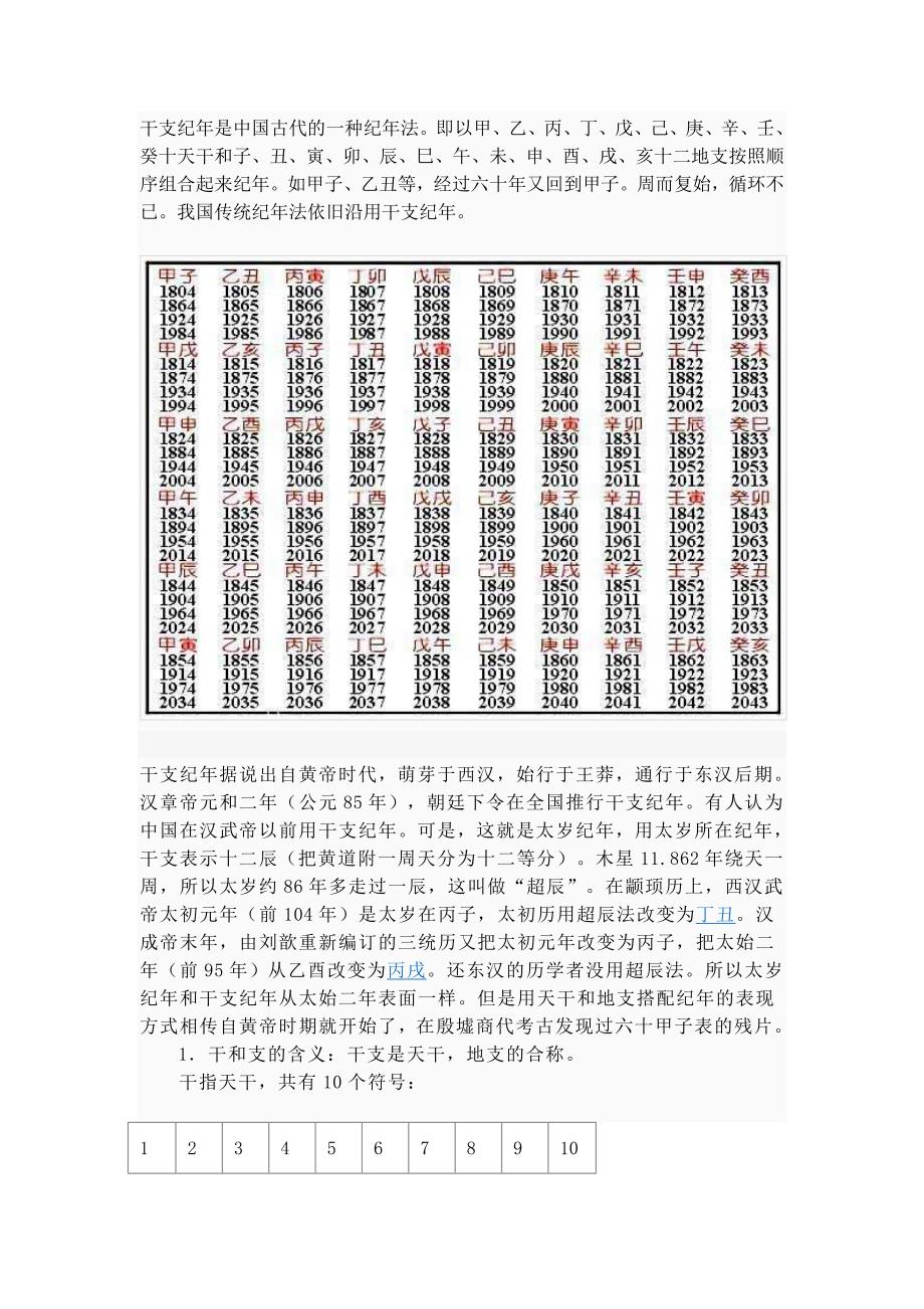 干支纪年纪月纪日_第1页