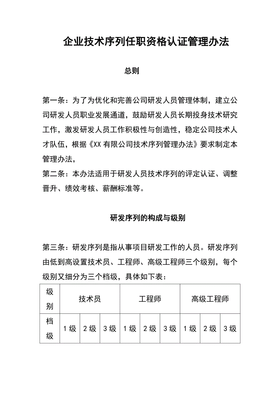 知名企业技术序列任职资格认证管理办法（珍藏版）_第1页