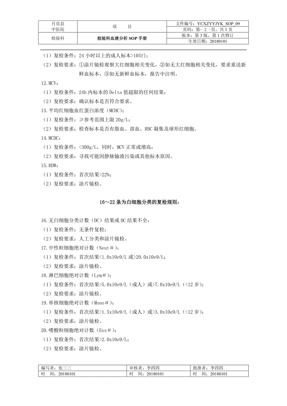 国际血液学复检专家组推荐的41条血常规复检规则_第2页