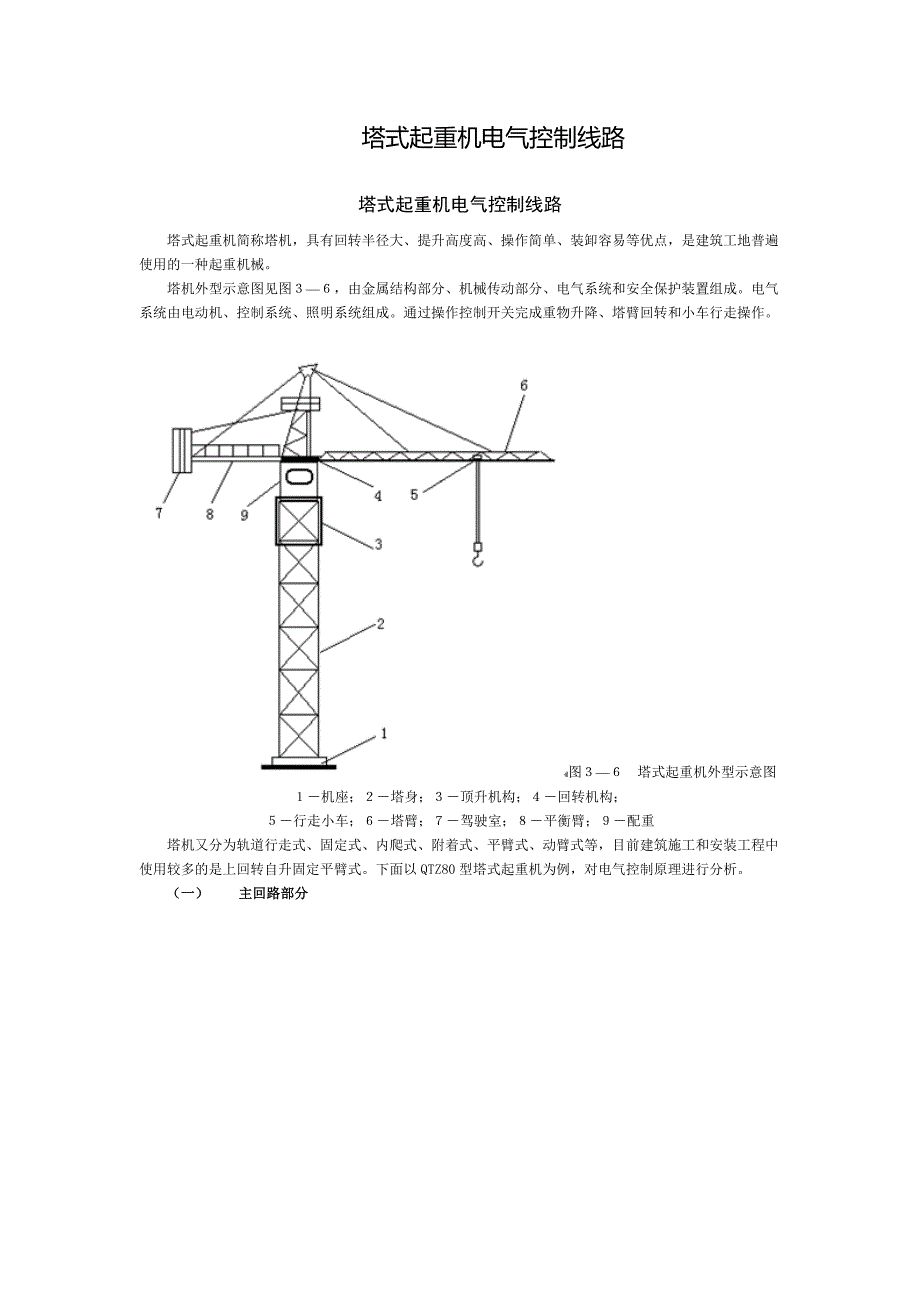 (塔式起重机电气控制线路)_第1页