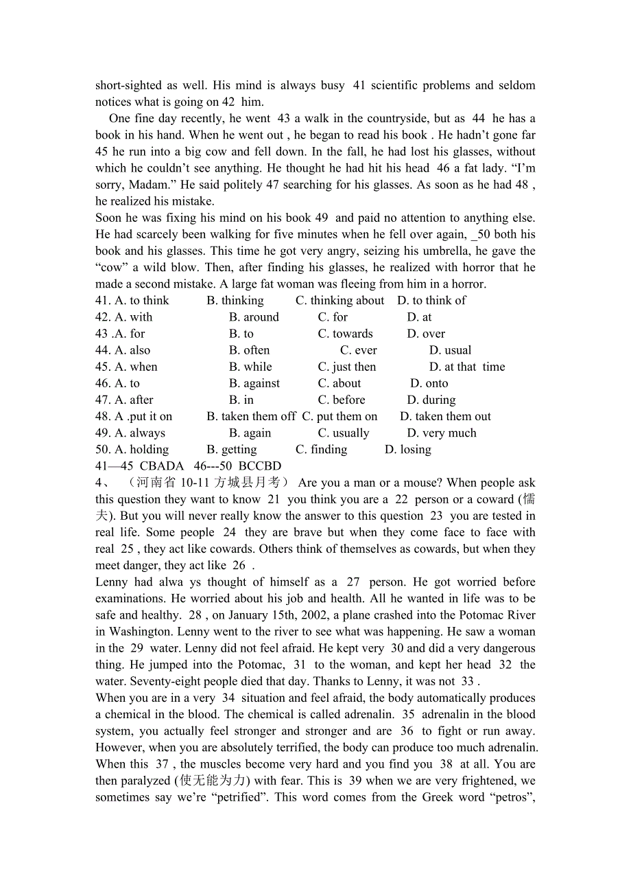 全国各地高一完形填空专项训练-(含答案)_第3页