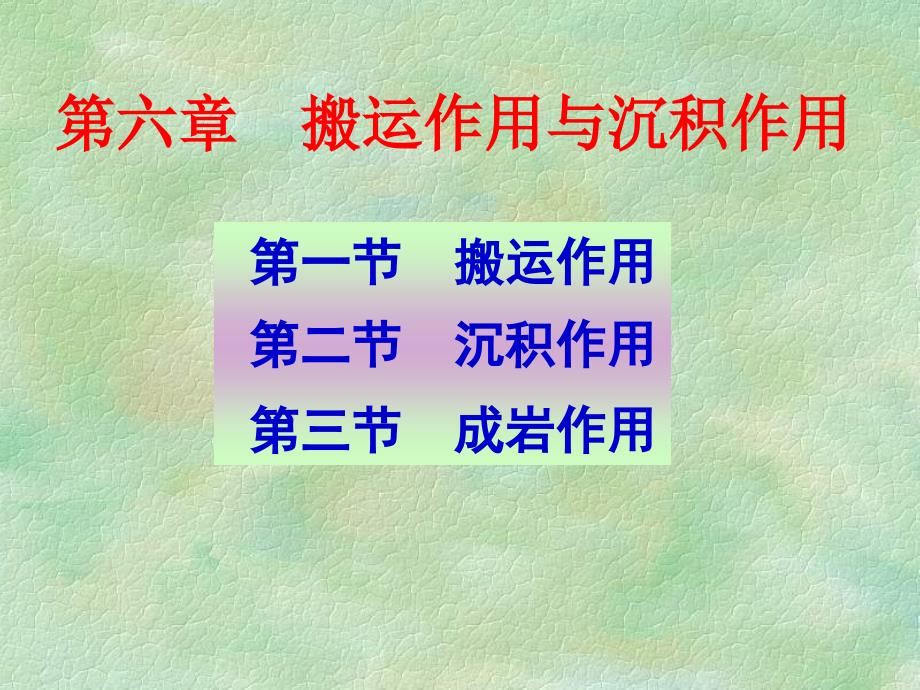 地球科学概论第六章1--搬运作用与沉积作用_第1页