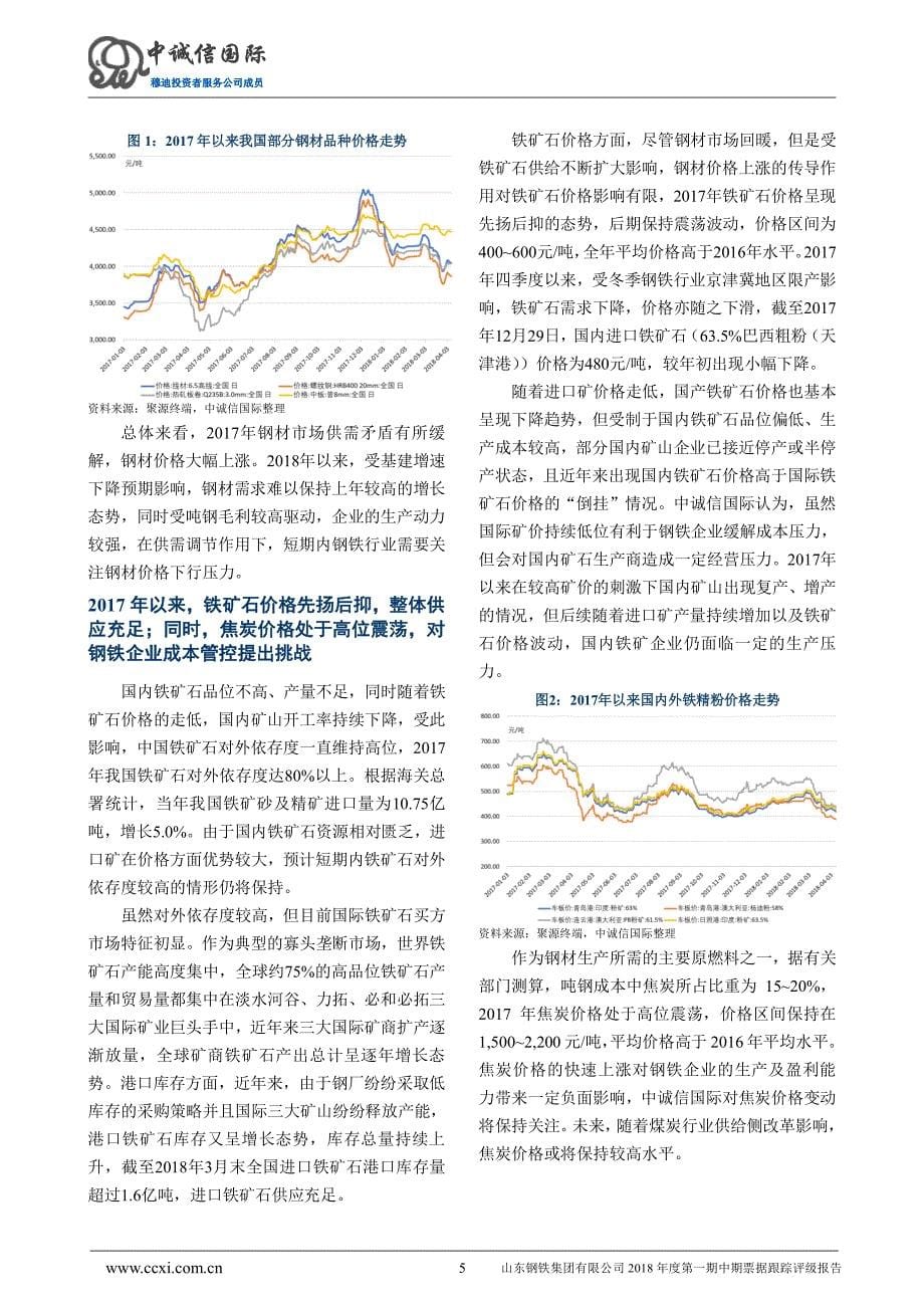 山东钢铁集团有限公司主体跟踪评级报告_第5页