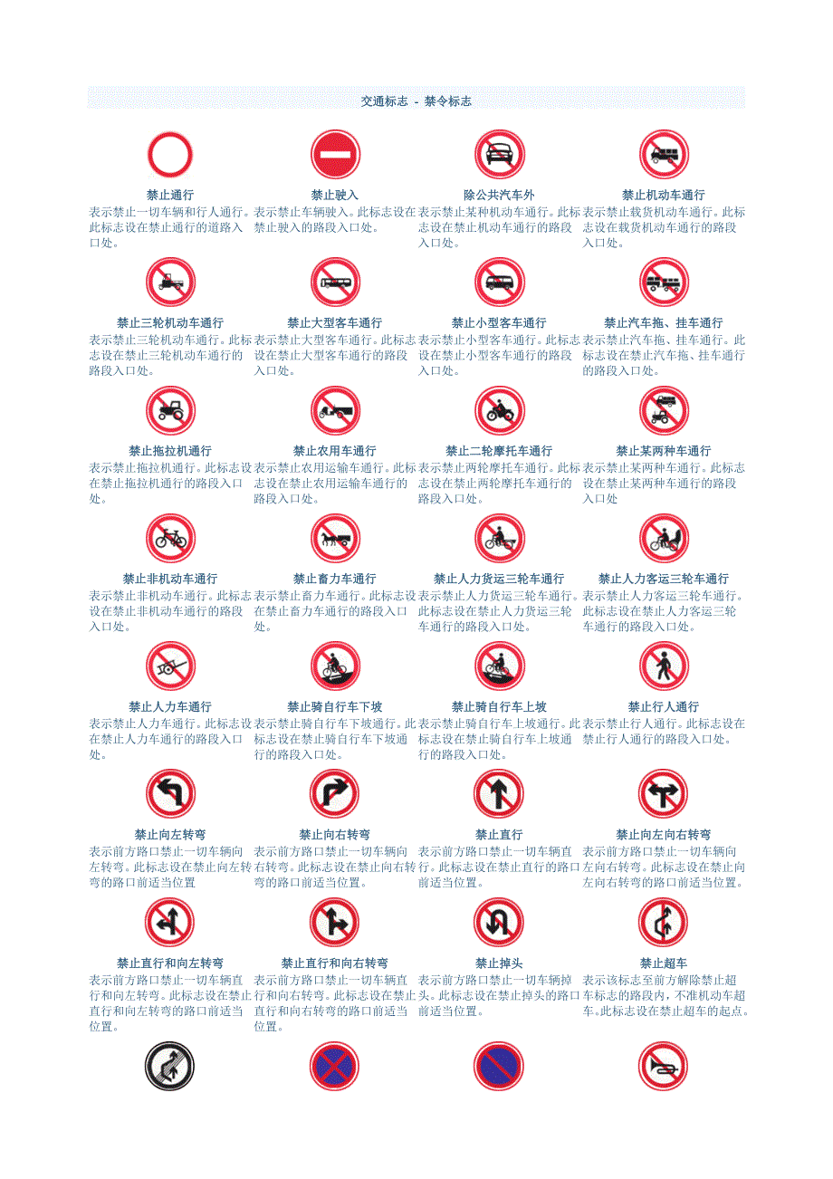 小学生_交通标志_交通安全标识完整版_a4_第3页