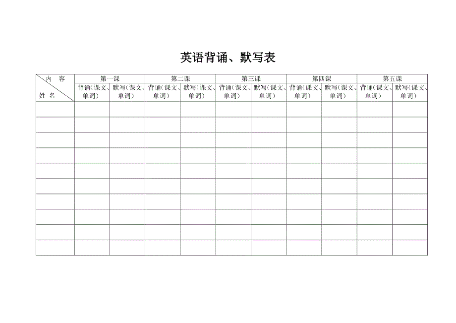 六年级英语背诵表_第1页