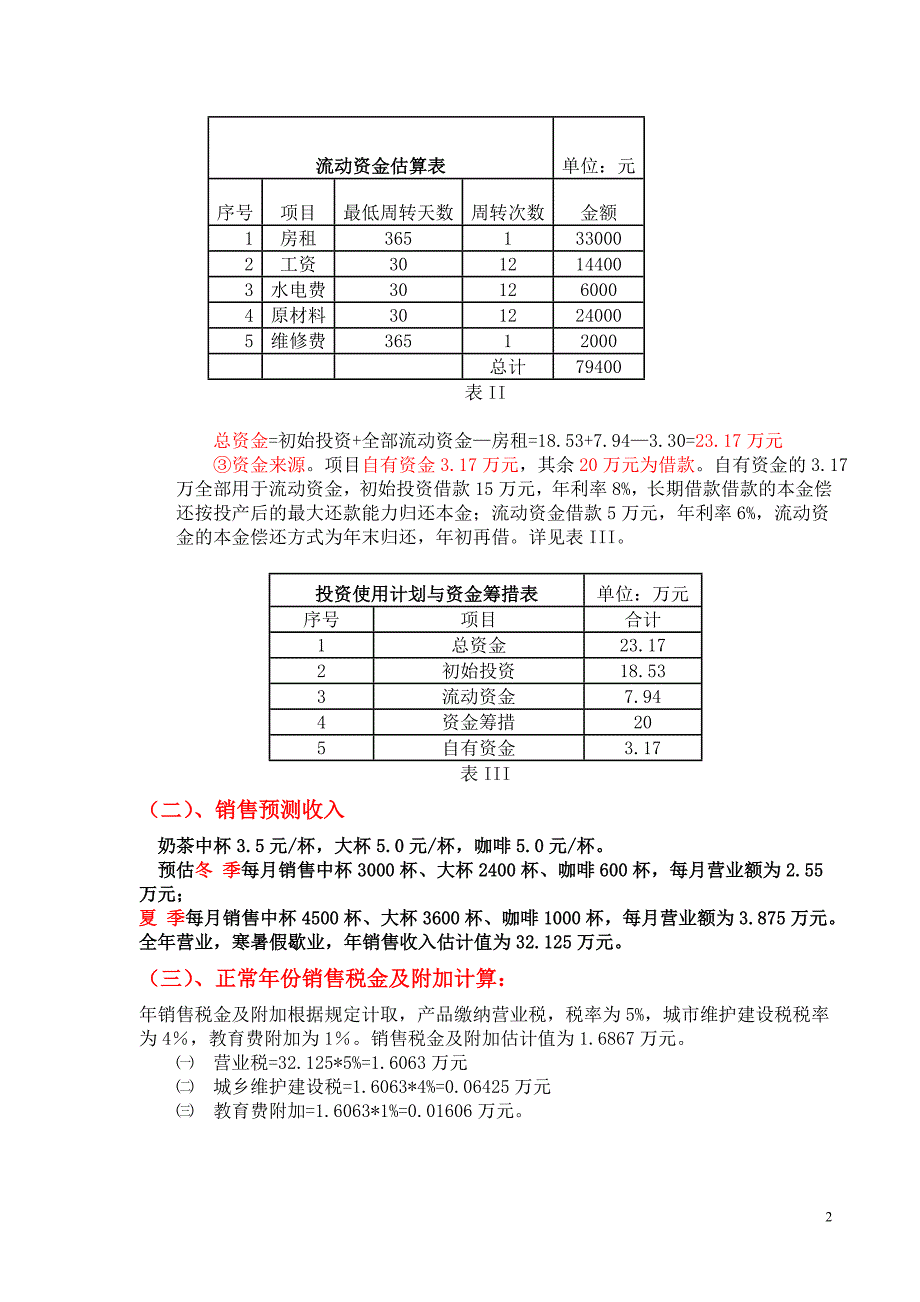 选修课作业奶茶店财务分析_第2页