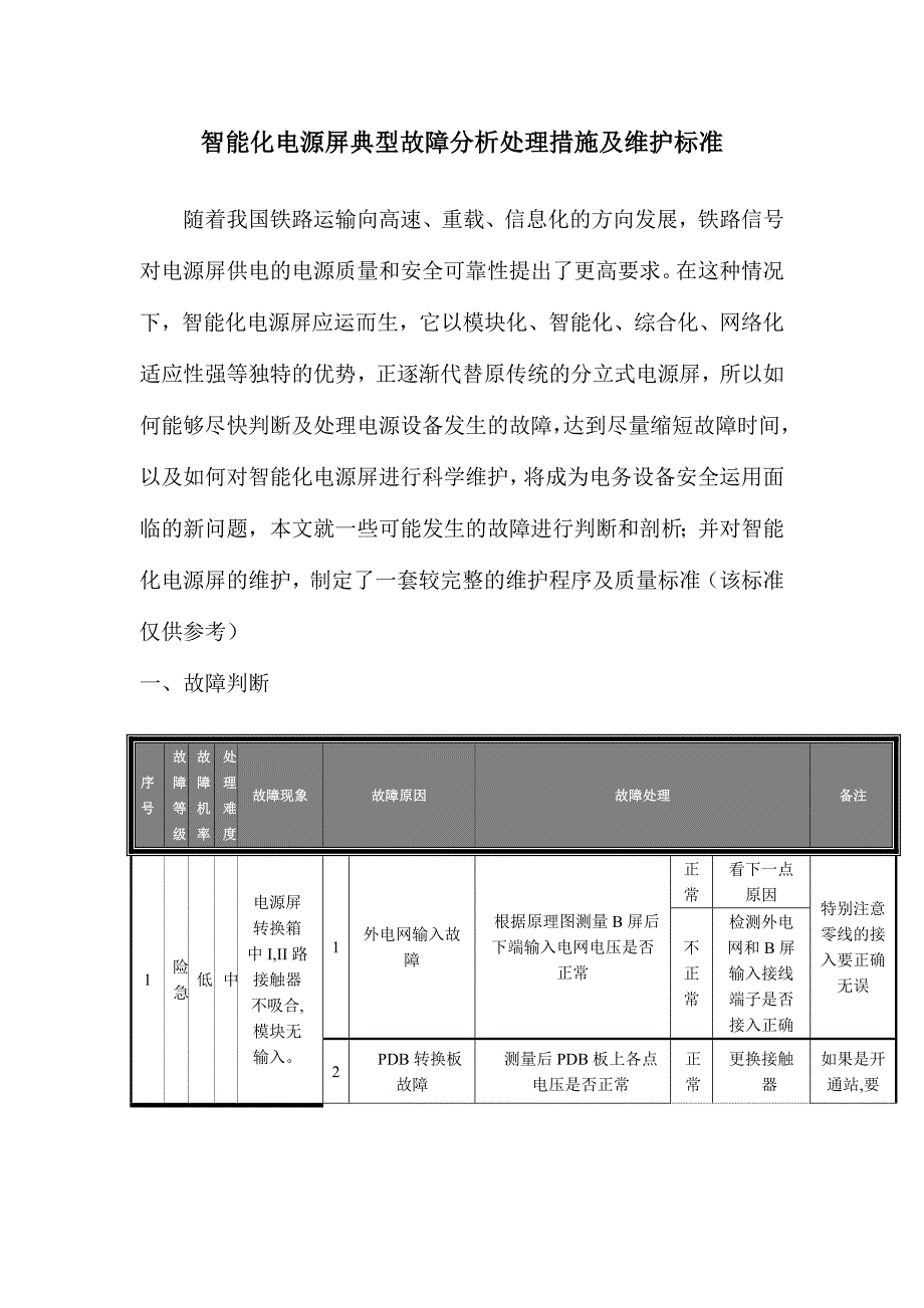 智能电源屏维护方案探讨(论文)_第1页
