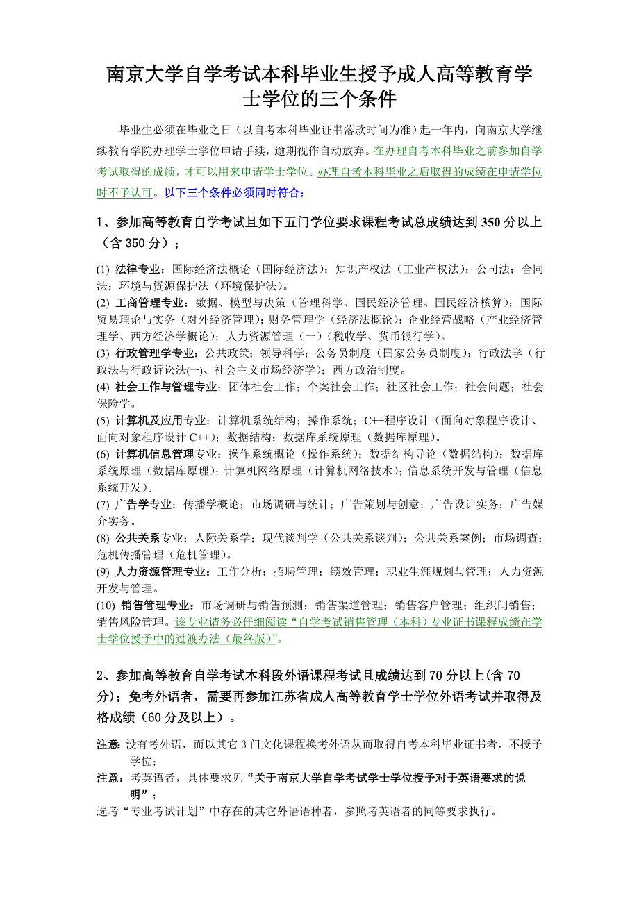 南京大学自考本科申请学士学位三个条件_第1页