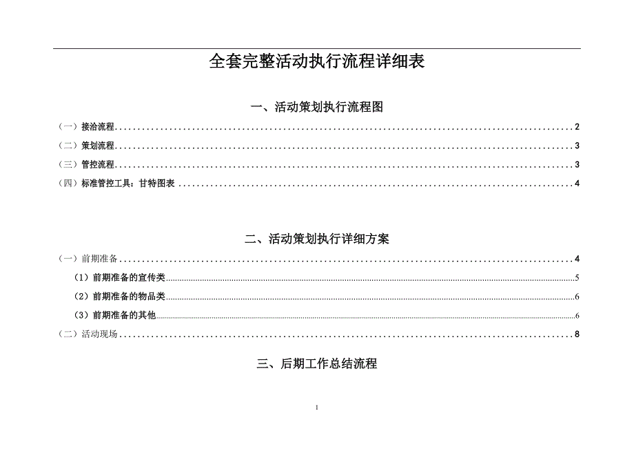 详细活动策划执行方案(最完整的项目策划与执行表)_第1页