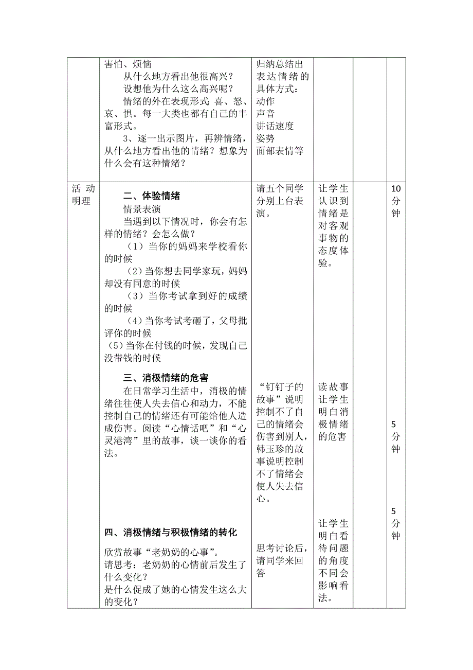 三年级心理健康课教案认识自己的情绪3_第2页