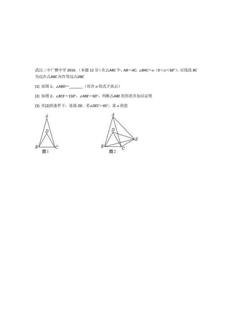 全等三角形拓展题---尖子生专用_第5页