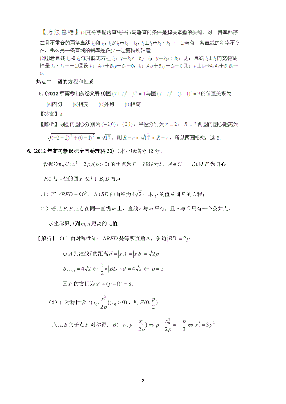 2013年高考数学40个考点总动员-考点28-直线与圆(学生版)-新课标_第2页