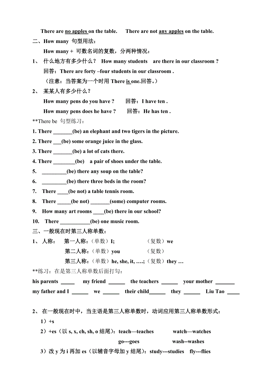 苏教版五年级上学期英语期末语法复习和练习_第2页
