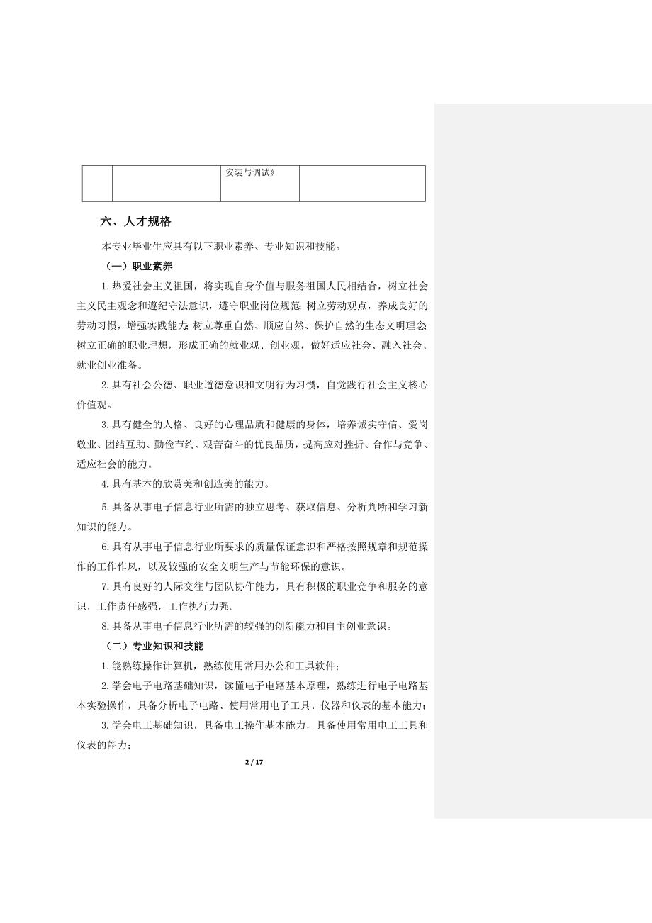 2016年电子技术应用专业人才培养方案_第2页